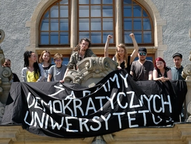 Protest studentów w Collegium Minus UAM